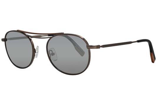 Ermenegildo Zegna Round Bronze Sunglasses Model: EZ0104-35V Side View