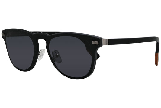 Ermenegildo Zegna Rectangle Black Sunglasses Model: EZ0106-01A Side View