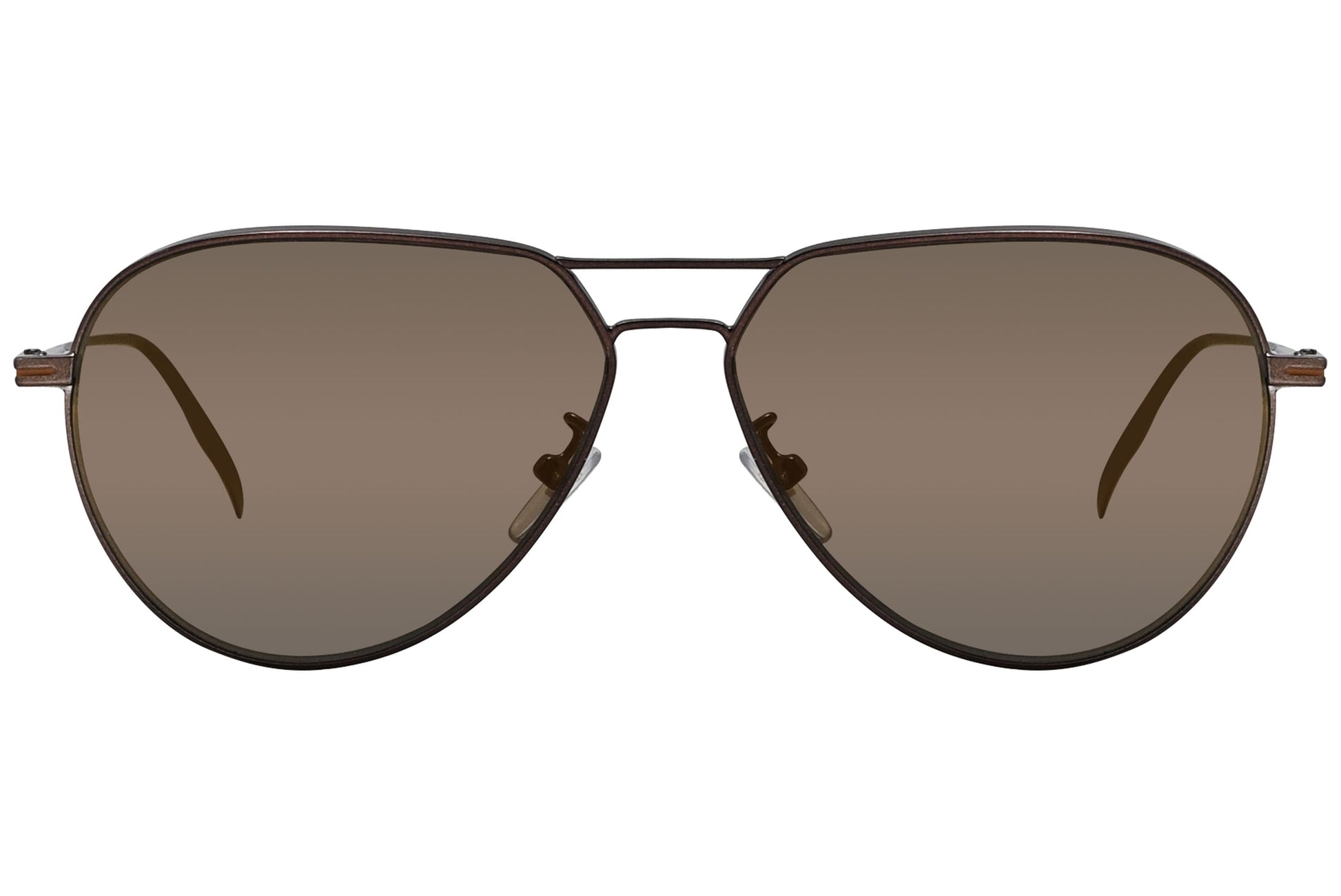 Ermenegildo Zegna Aviator Brown Sunglasses Model: EZ0129-F-36Q Front View