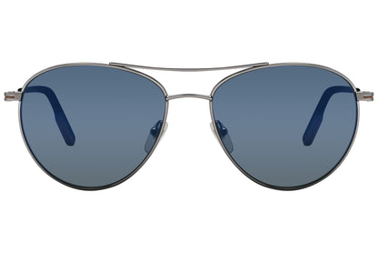 Ermenegildo Zegna Aviator Silver Sunglasses Model: EZ0137-14X Front View