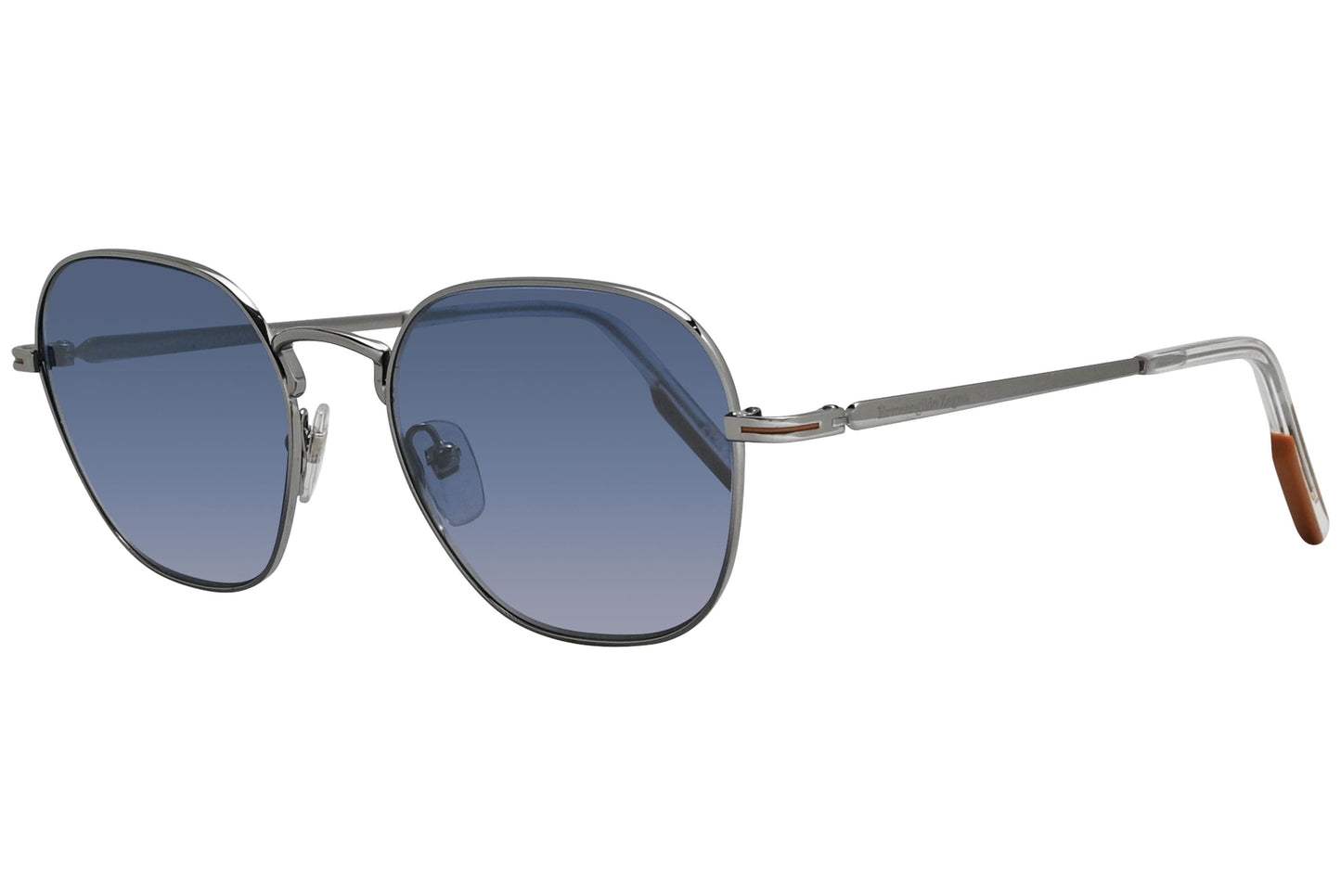 Ermenegildo Zegna Geometric Silver Sunglasses Model: EZ0174-16X Side View