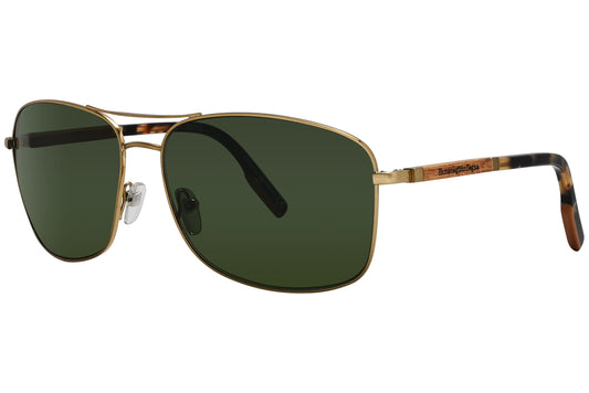 Ermenegildo Zegna Rectangle Gold Sunglasses Model: EZ0176-34N Front View