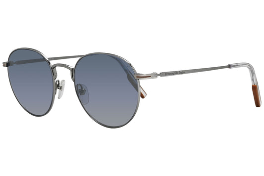 Ermenegildo Zegna Round Silver Sunglasses Model: EZ0186-TITANIUM-16X Side View