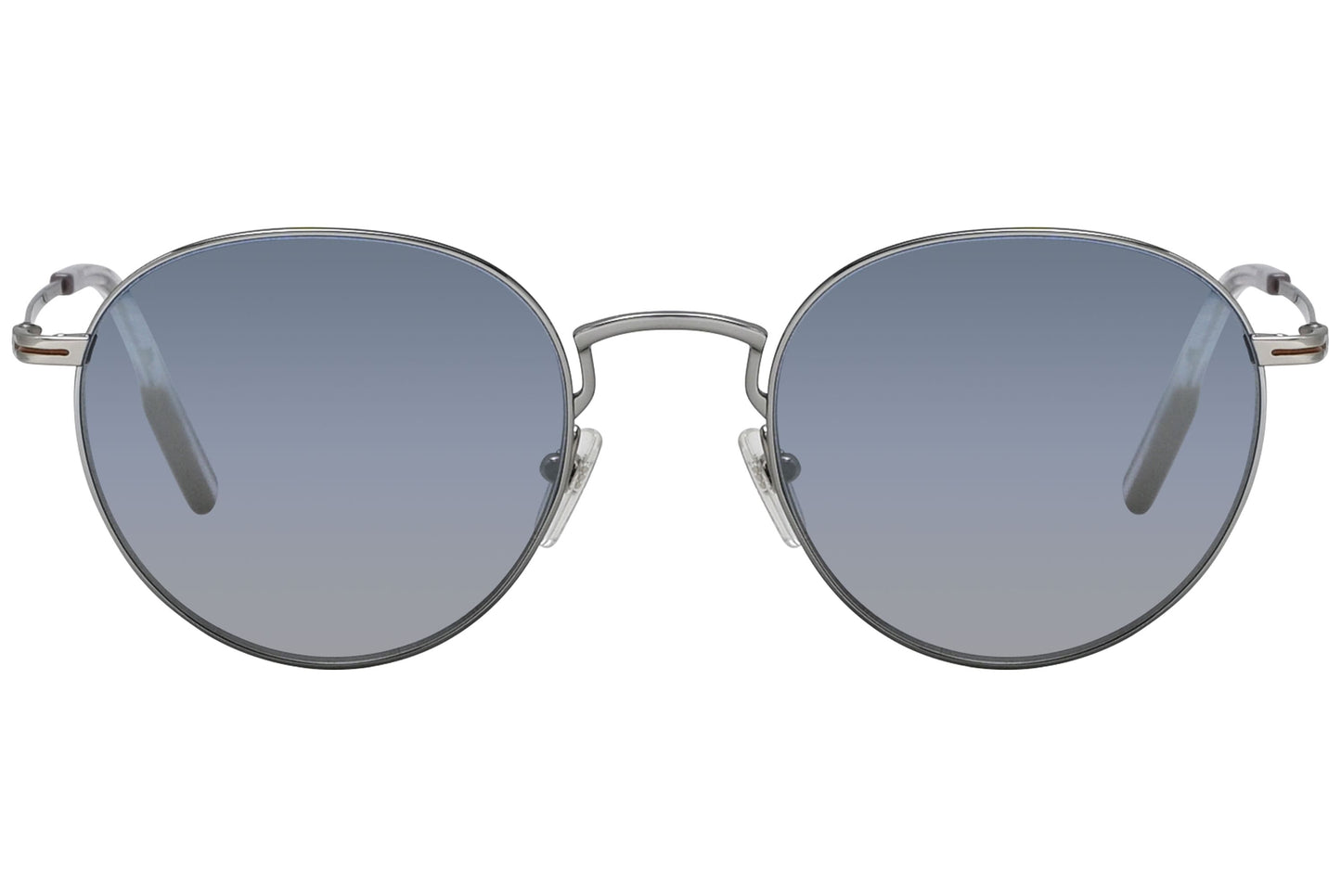 Ermenegildo Zegna Round Silver Sunglasses Model: EZ0186-TITANIUM-16X Front View