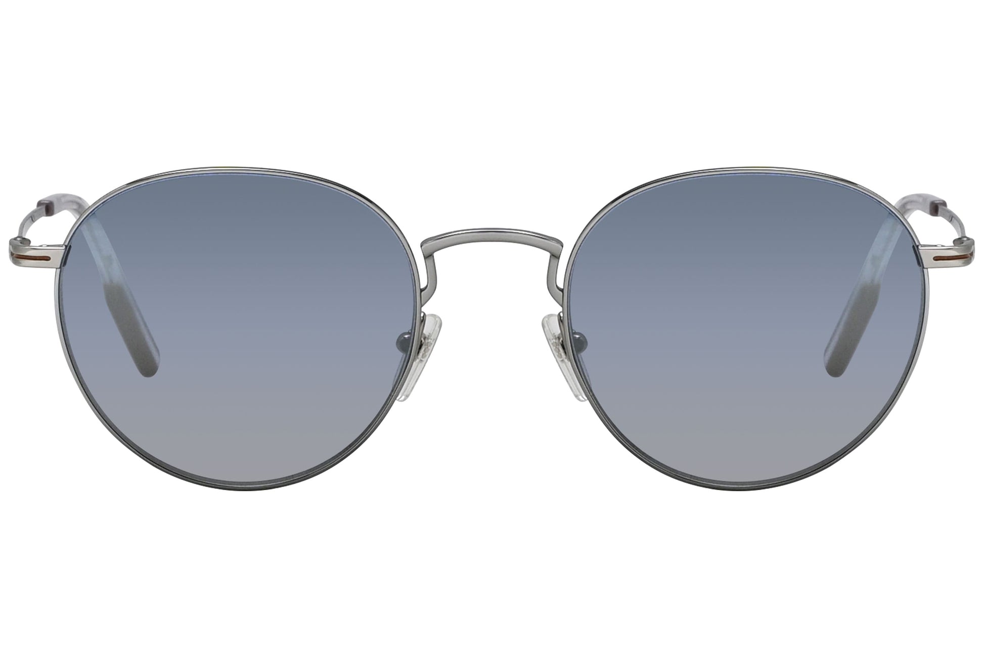 Ermenegildo Zegna Round Silver Sunglasses Model: EZ0186-TITANIUM-16X Front View