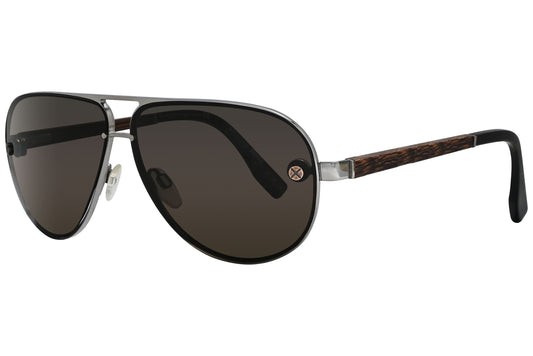 Ermenegildo Zegna Aviator Brown Sunglasses Model: ZC0003-TITANIUM-08J Side View